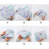 Trendy Gradient Duffle Bag Expandable Overnight Bag Foldable Carry On Bag with Dry Wet Separation Pocket Black