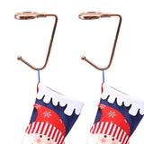 4 PCS 30mm Metal Straight Hooks for Christmas Stockings and Bags Rose Gold
