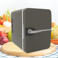 6L Mini Fridge for Drinks 12V Small Refrigerator for Home Office Dorm Car Grey