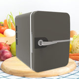 6L Mini Fridge for Drinks 12V Small Refrigerator for Home Office Dorm Car Grey