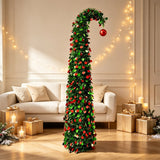 1.5m Collapsible Crooked Christmas Tree PET Tinsel Decoration Green