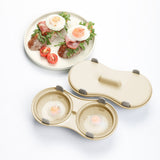 Microwave Egg Cooker Double Layer with Poached Egg Steamer White
