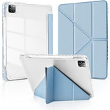 Case with Y-Shaped Stand for iPad 10th Gen 10.9 and iPad 11th Gen A16 11-inch Clear Back Cover with Pencil Holder Blue