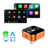 4 in 1 Wireless CarPlay Adapter for CarPlay Android Auto Mirroring Orange