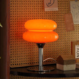 Dimmable Egg Tart Bedside Lamp Mid Century Modern Nightstand Light Orange