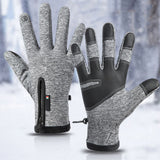 Windproof Warm Outdoor Touch Screen Winter Gloves Thermal Cold Weather Men Women Grey