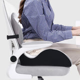 Memory Foam Seat Cushion Lumbar Support Pillow for Office Chair Wheelchair Gray