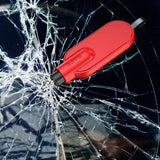 2-in-1 Car Emergency Escape Tool with Glass Breaker and Belt Cutter Red