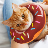 Cat Cone Soft Collar – Adjustable Kitten Recovery Donut Collar Dark Brown
