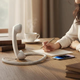 Type C Wired Phone Handset Retro with Mic for Phones and Computers White