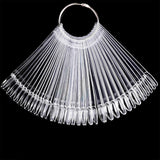 100 PCS Clear Nail Sticks with Ring Nail Art for Polish Display Round Shapes