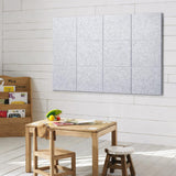 12Pcs Large Felt Bulletin Board Wall Tiles for Office & HomePanels Silver Gray