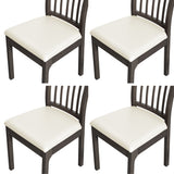 4Pcs Chair Seat Cushion Covers Water Resistant PU Leather Chair Pad Slipcover for Kitchen Dining Chair White