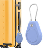 Airtag Lock Case with Wire Cable Hard Shell Protector for AirTag Keychain Luggage Light Blue