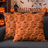 Halloween Ghost Decorative Pillow Cover Cute with Zipper for Home Office Orange