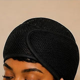 2-in-1 Overnight Mesh Hair Band with Hook and Loop for Short Hair Black