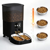 4.5L Automatic Double Cups Cat Feeders for Two Cats Black