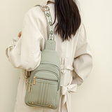 Women Sling Backpack Anti Theft Crossbody Bags with Adjustable Strap 5 Compartments Light Green