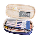 Large Capacity Pencil Case Student Teen Girls Boys Navy Blue
