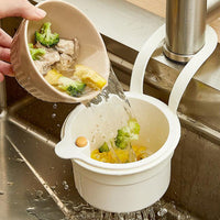 Kitchen Sink Strainer Basket with Faucet Hook – Fruit & Vegetable Stopper White