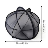 Foldable Mesh Pet Playpen Tent Pop Up Zipper for Outdoor Cats Black