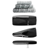 4Pcs Compression Packing Cubes Travel Luggage Storage Bags Organizers Black