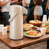 3L Stainless Steel Vacuum Insulated Water Dispenser Coffee Carafe for Hot Drinks Tea Liquid White