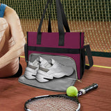 Insulated Lunch Tote Bag with Compartment, Perfect for Travel and Leisure Wine Red