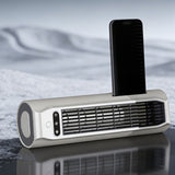 Rechargeable Bladeless Tower Fan USB for Wall Floor Desk Use White