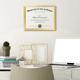 Certificate Frame with Clear Plexiglass for Wall and Tabletop Gold