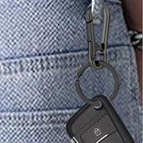 4 Pcs Metal Keychains Keyring Clip Holder Organizer for Home Car Keys Black