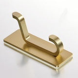 4 PCS Stainless Steel Double Adhesive Hooks with 3kg Capacity Gold