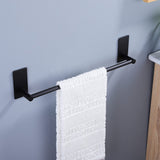 Stainless Steel Self-Adhesive Towel Rack for Bathroom – No-Drill Wall-Mounted Holder Black