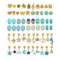 66 Pcs Kids DIY Bracelet Charm Making Kit Jewelry Making Supplies Blue