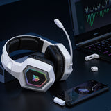 2.4GHz Wireless Gaming Headset with Flip Mic for PC White