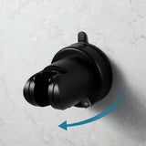Adjustable Shower Head Holder Vacuum Suction No Drill Bracket Black