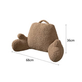Fluffy Backrest Reading Pillow Lumbar Support Chair Cushion with Arms Beige