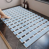 Shower Mat Non Slip Bathtub Mat with Suction Cups and Drain Holes Bath Mat for Bathroom Kitchen Wet Floor Blue