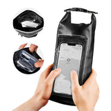 Water Resistant Dry Bag Roll Top Crossbody Shoulder Bag with Phone Pouch Black