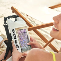 Water Resistant Dry Bag Roll Top Crossbody Shoulder Bag with Phone Pouch White