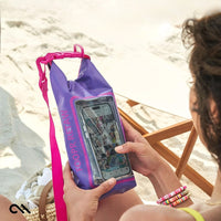 Water Resistant Dry Bag Roll Top Crossbody Shoulder Bag with Phone Pouch Purple