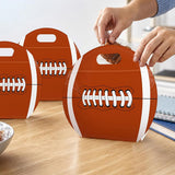 20PCS Soccer and American Football Resealable Candy Bags with Handles Brown