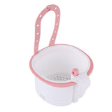 Colander Strainer Skimmer Basket Filter Drain Kitchen Sink Rack with Quick Release Bottom Pink