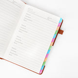 Password Book with A-Z Alphabet Tabs and Elastic Closure Brown