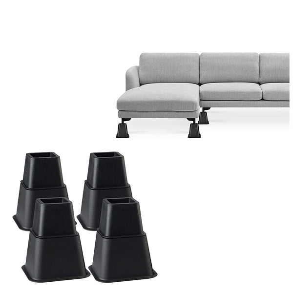 Set of 8Pcs Bed Furniture Risers Feet Heavy Duty Lifter for Sofa Table