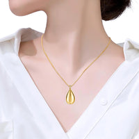 Stainless Steel Teardrop Cremation Pendant – Keepsake Memorial Necklace Gold
