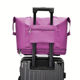 Expandable Wheeled Travel Duffle Bag Travel Foldable Rolling Gym Bag with Wheels Weekend Bag Dark Purple