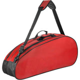Badminton Racket Bag Holds 4-6 with Shoe Compartment Shoulder Strap Red