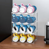 Stackable Clear Storage Rack for Wine Bottles & Cups Large