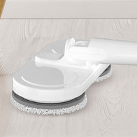 Cordless Electric Spray Mop Spin Cleaning Scrubber with Detachable Tank for Hardwood Floor White